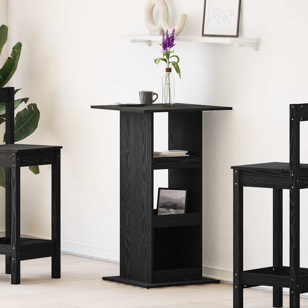 Bartisch 60 x 60 x 100 cm Holzwerkstoff Schwarz Eichen-Optik