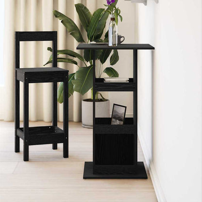 Bartisch 60 x 60 x 100 cm Holzwerkstoff Schwarz Eichen-Optik