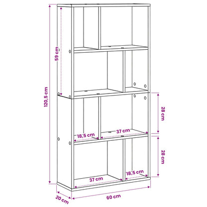 Bücherregal 8 Ebenen 60 x 20 x 120,5 cm Holzwerkstoff