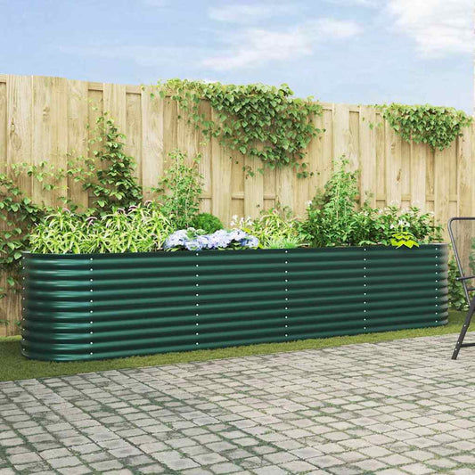 Garten-Hochbeet Grün 400 x 80 x 81 cm Stahl