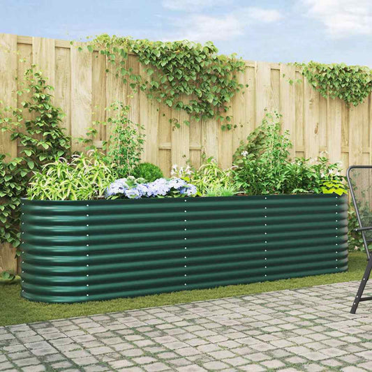 Garten-Hochbeet Grün 320 x 80 x 81 cm Stahl