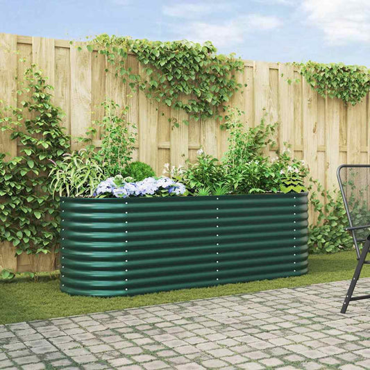 Garten-Hochbeet Grün 240 x 80 x 81 cm Stahl