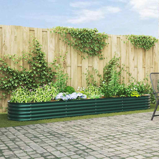 Garten-Hochbeet Grün 400 x 80 x 44 cm Stahl