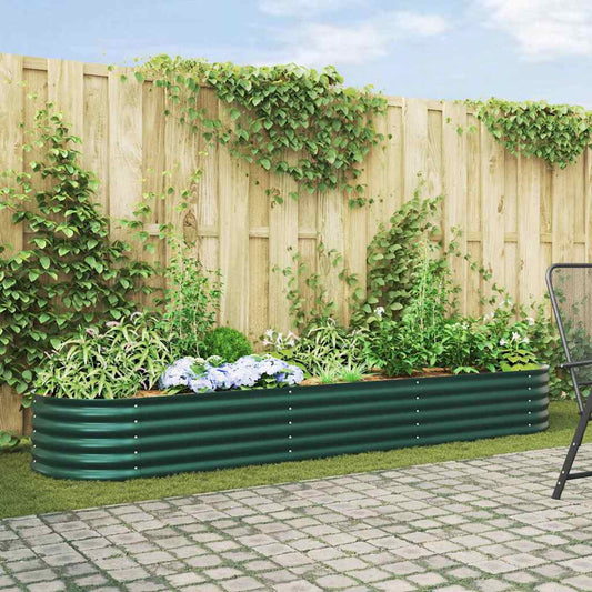 Garten-Hochbeet Grün 320 x 80 x 44 cm Stahl