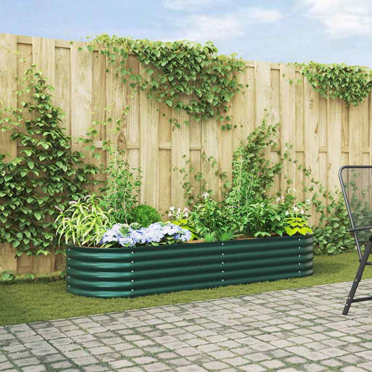 Garten-Hochbeet Grün 240 x 80 x 44 cm Stahl