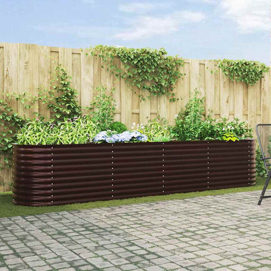 Garten-Hochbeet Braun 400 x 80 x 81 cm Stahl
