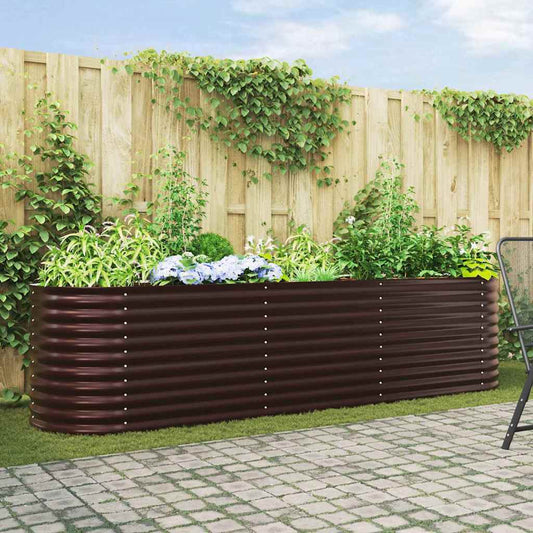 Garten-Hochbeet Braun 320 x 80 x 81 cm Stahl