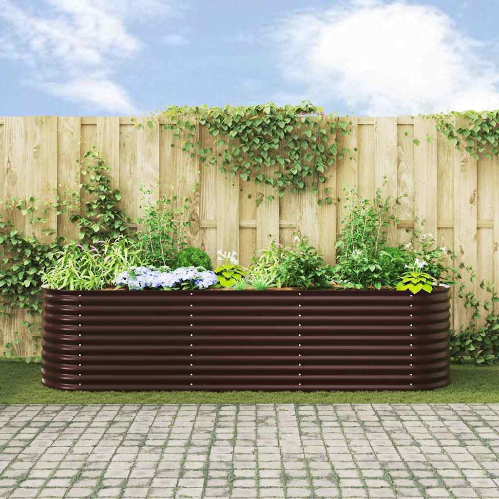 Garten-Hochbeet Braun 320 x 80 x 81 cm Stahl