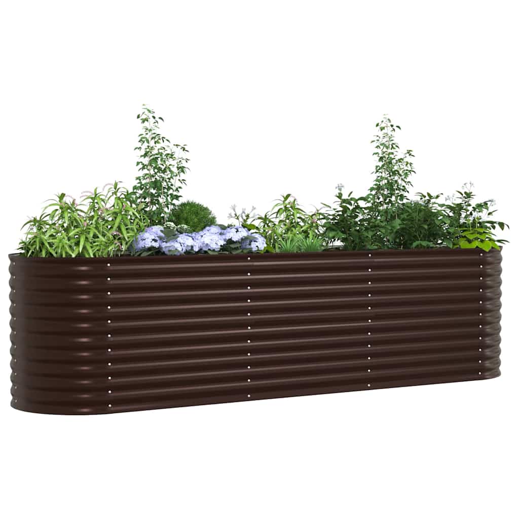 Garten-Hochbeet Braun 320 x 80 x 81 cm Stahl