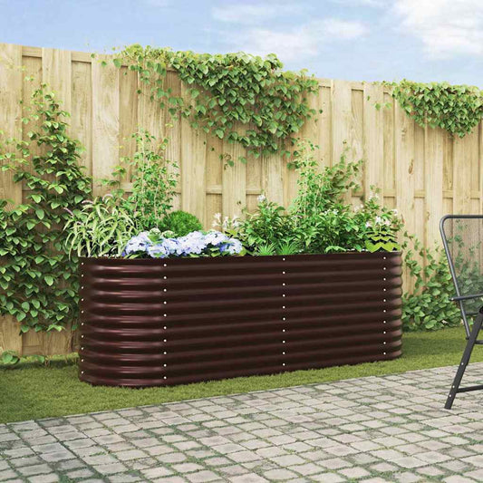 Garten-Hochbeet Braun 240 x 80 x 81 cm Stahl