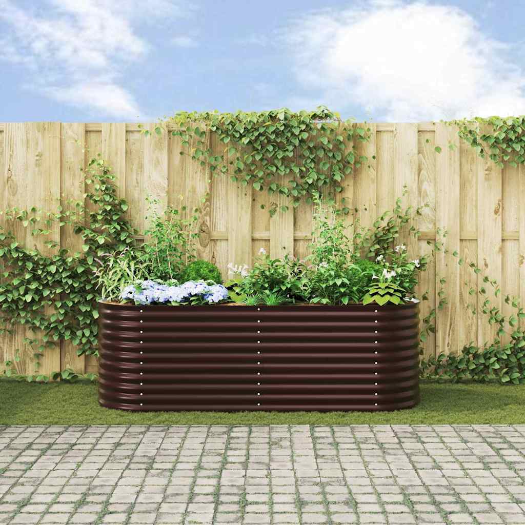 Garten-Hochbeet Braun 240 x 80 x 81 cm Stahl