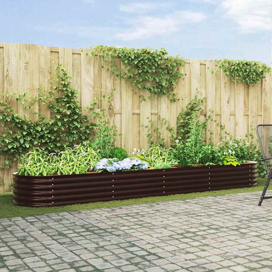 Garten-Hochbeet Braun 400 x 80 x 44 cm Stahl
