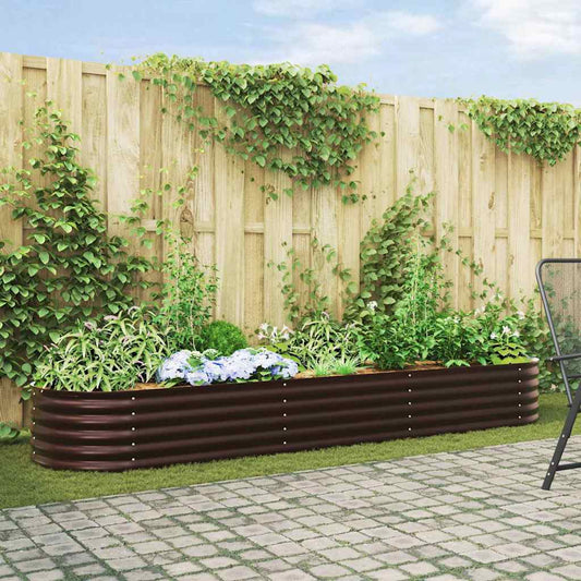 Garten-Hochbeet Braun 320 x 80 x 44 cm Stahl