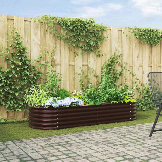 Garten-Hochbeet Braun 240 x 80 x 44 cm Stahl