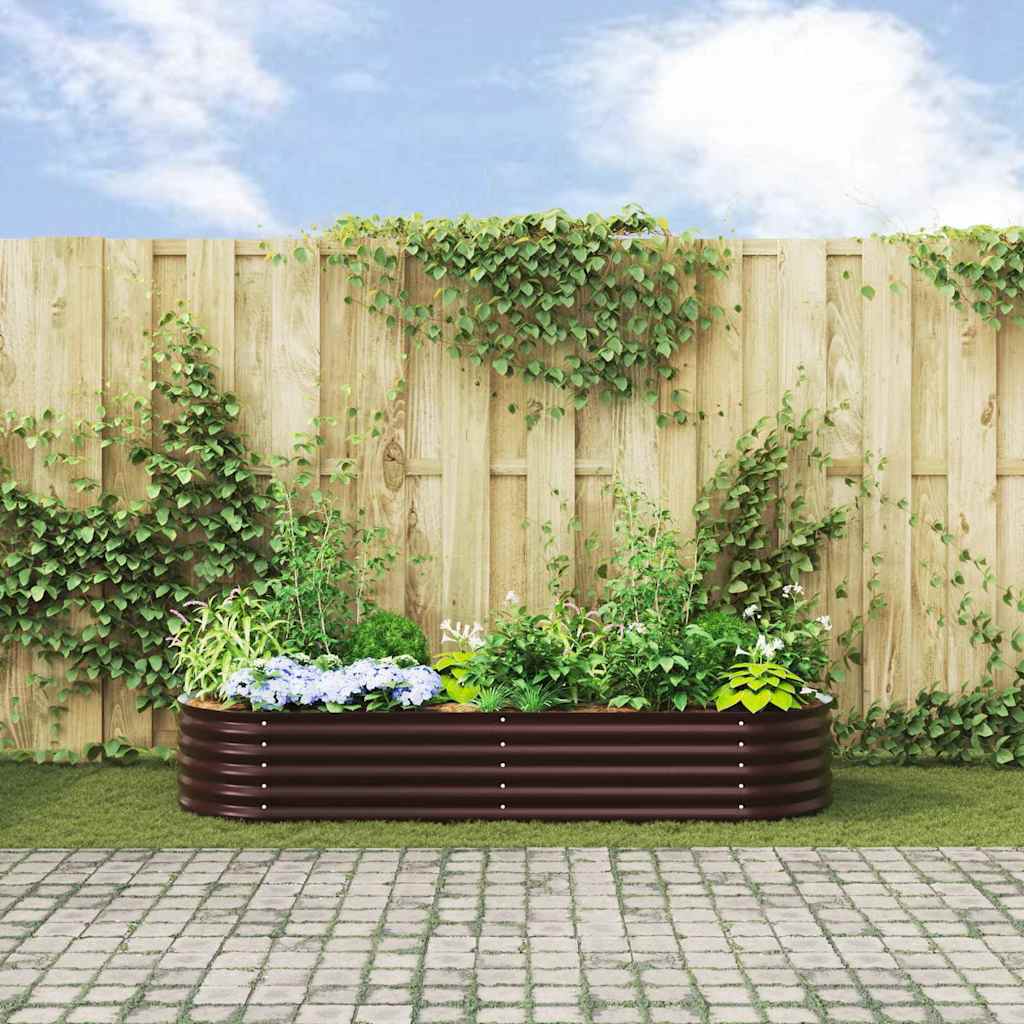Garten-Hochbeet Braun 240 x 80 x 44 cm Stahl