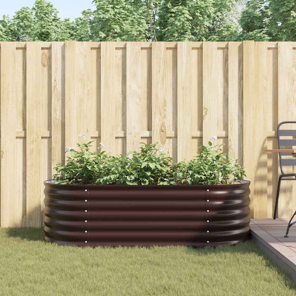 Garten-Hochbeet Braun 160 x 80 x 44 cm Stahl