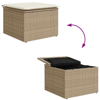 Gartensofa-set 7 stk. Beige Poly-Rattan
