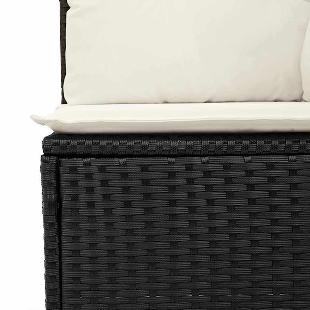 Gartensofa-set 9 stk. Schwarz Poly-Rattan