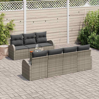 Gartensofa-set 8 stk. Grau Poly-Rattan