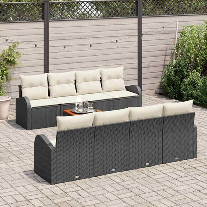 Gartensofa-set 9 stk. Schwarz Poly-Rattan