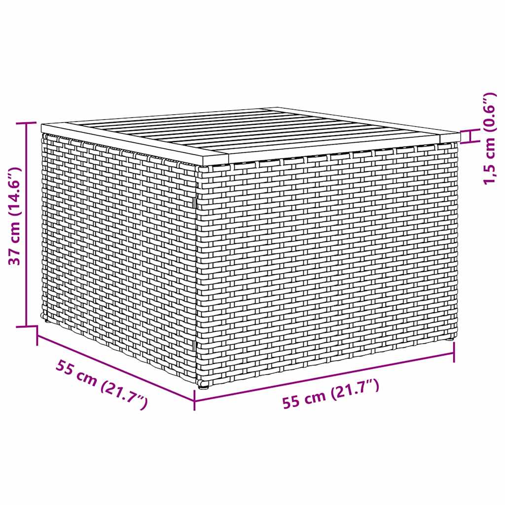 Gartensofa-set 9 stk. Schwarz Poly-Rattan
