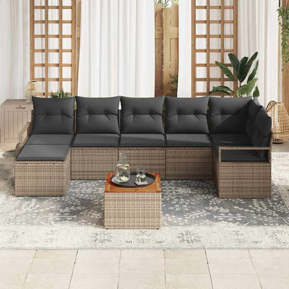 Gartensofa-set 8 stk. Grau Poly-Rattan