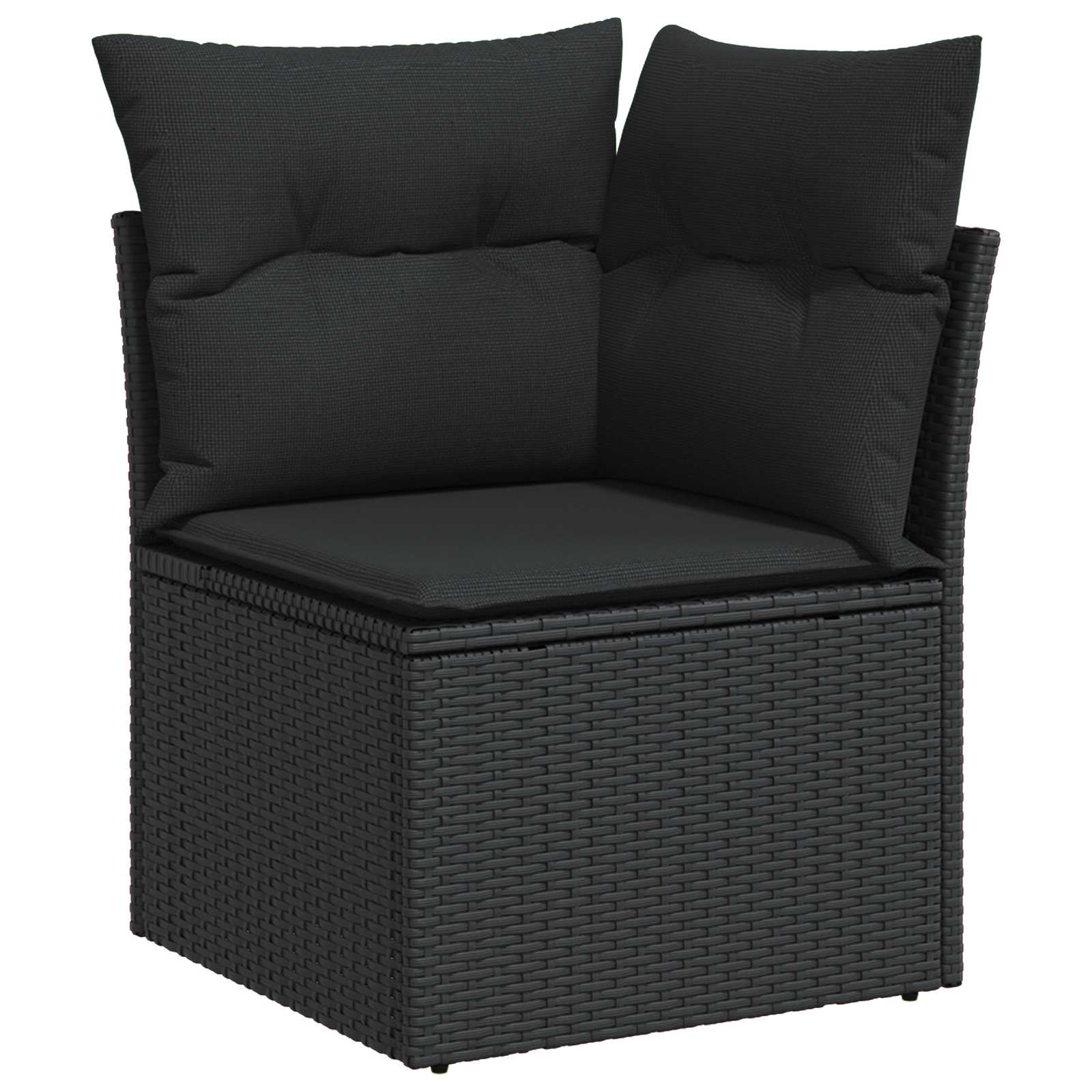 Gartensofa-set 7 stk. Schwarz Poly-Rattan