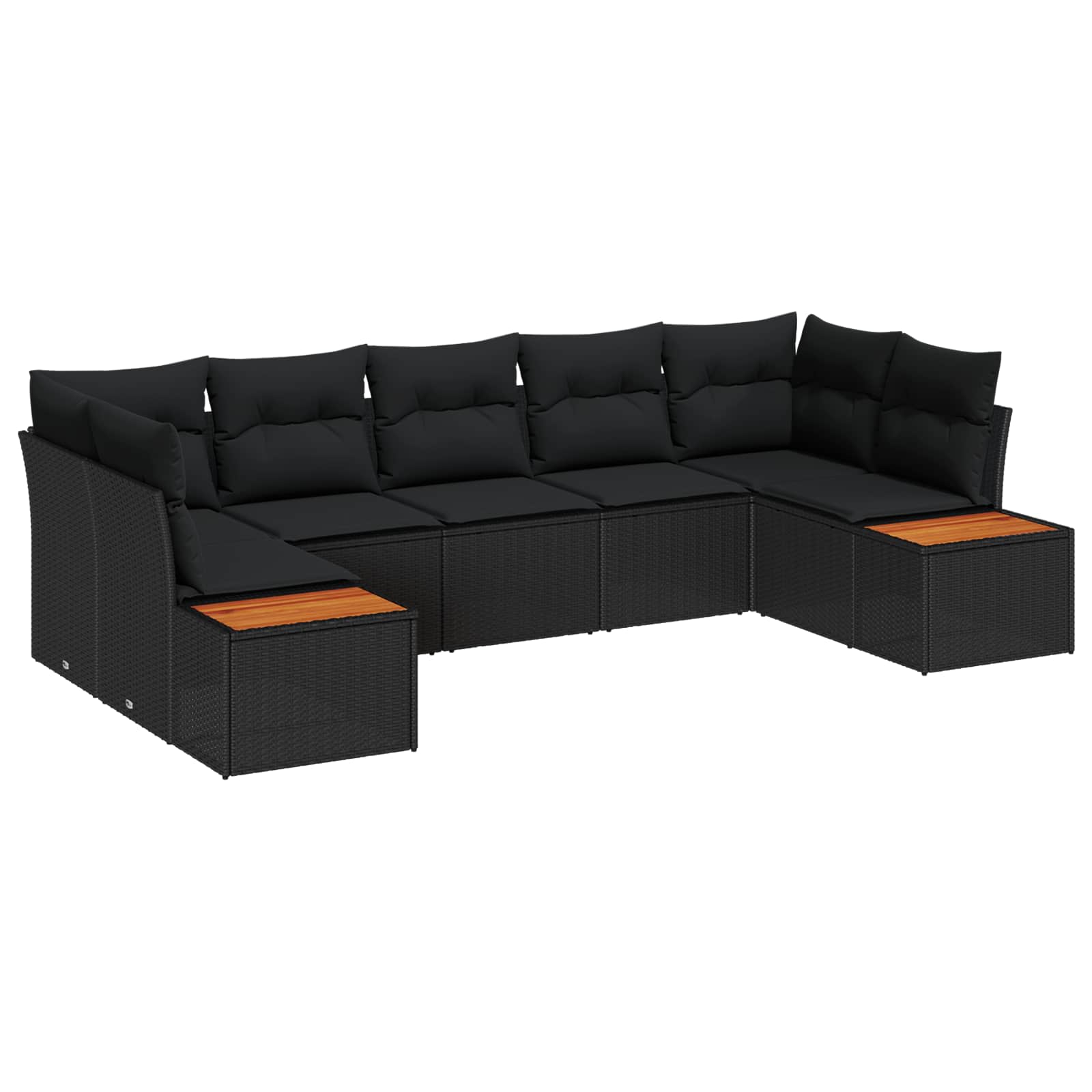 Gartensofa-set 7 stk. Schwarz Poly-Rattan