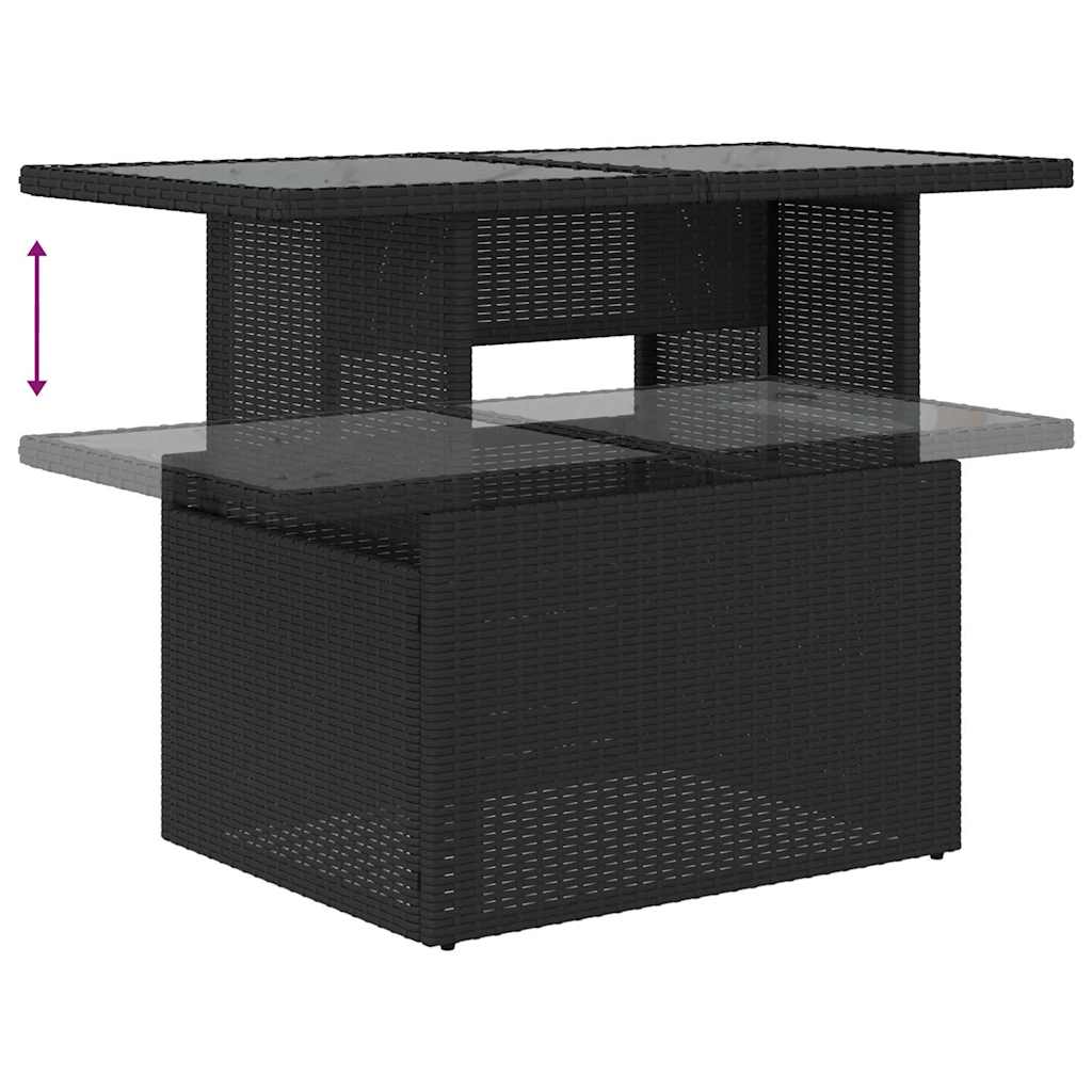 Gartensofa-set 8 stk. Schwarz Poly-Rattan