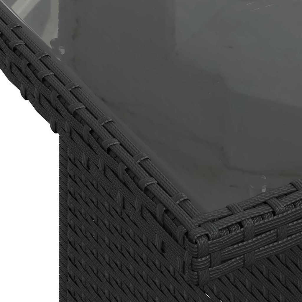 Gartensofa-set 9 stk. Schwarz Poly-Rattan