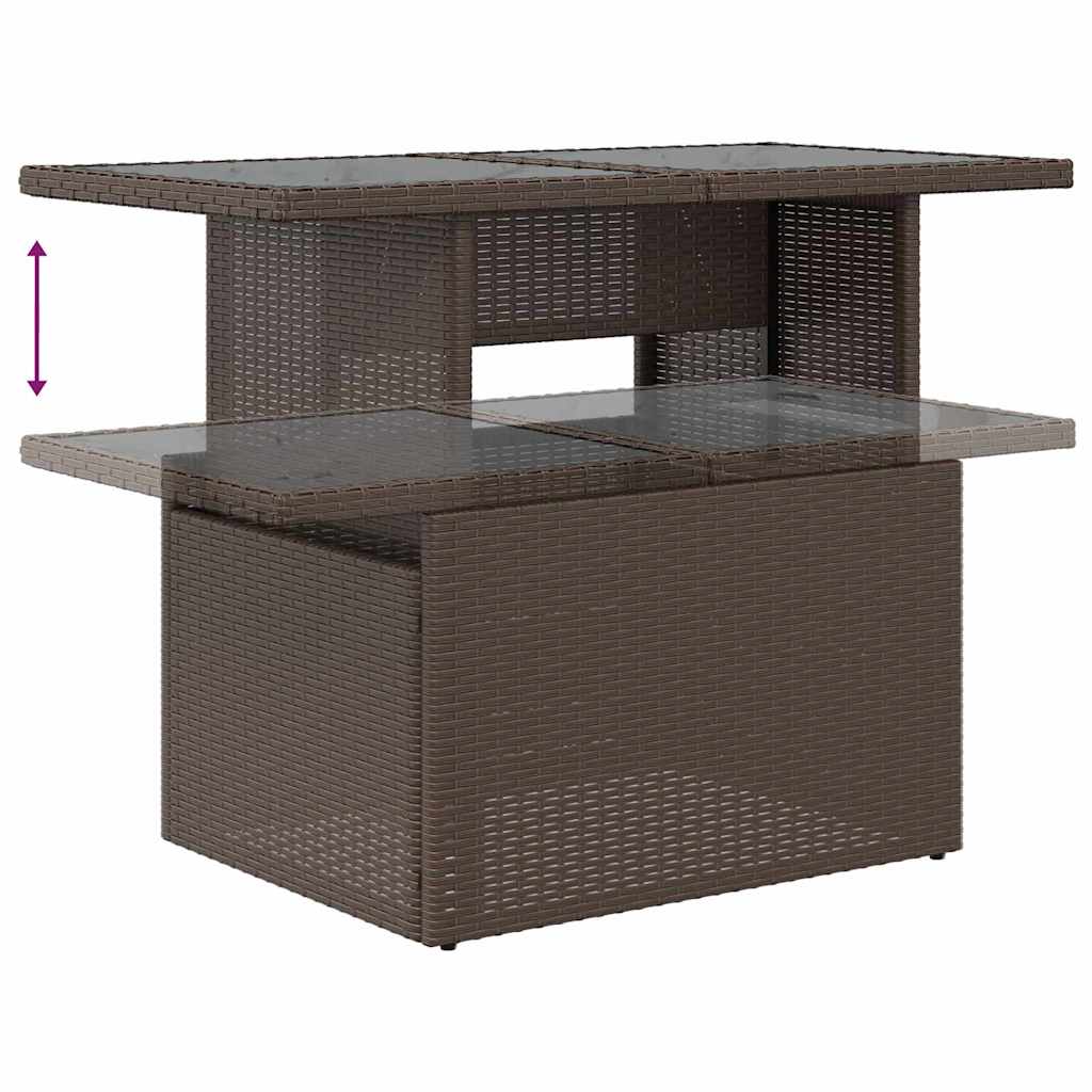 Sofa Set 10 stk. Braun Poly-Rattan