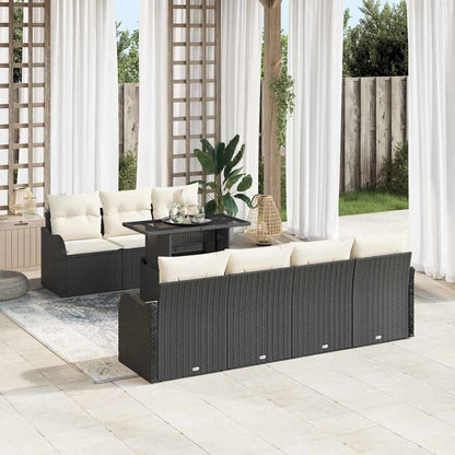 Gartensofa-set 8 stk. Schwarz Poly-Rattan