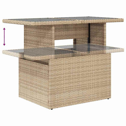 Sitzgruppe für den Outdoor 6 stk. Beige Poly Rattan