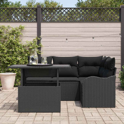 Outdoortisch-Set 5 stk. Schwarz Poly Rattan