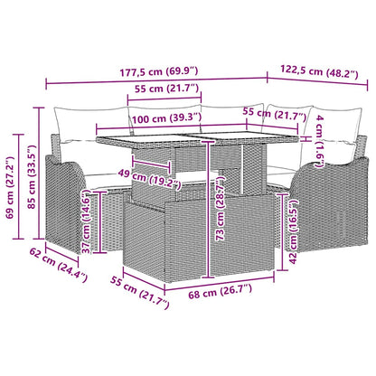 Outdoortisch-Set 5 stk. Schwarz Poly Rattan