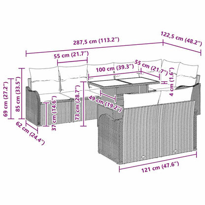 Lounge-Set 9 stk. Schwarz Poly Rattan
