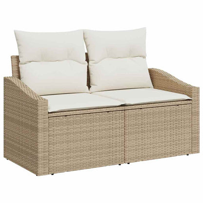 Gartensofa-set 6 stk. Beige und Creme Poly-Rattan
