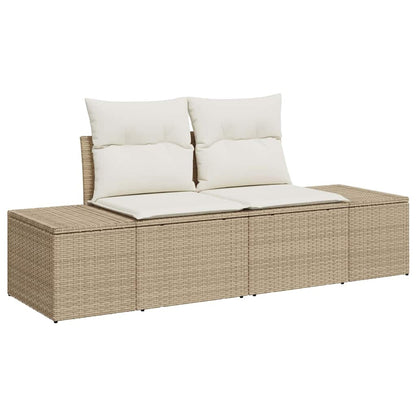 Sofa Set 6 stk. Beige und Creme Poly-Rattan