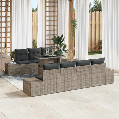 Sofa Set 8 stk. Grau 100 x 55 x 73 cm Poly-Rattan