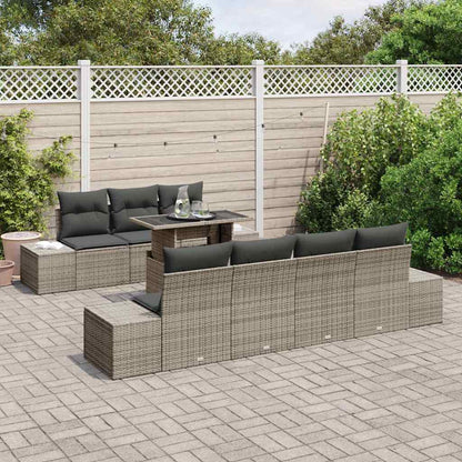 Sofa Set 8 stk. Grau 100 x 55 x 73 cm Poly-Rattan