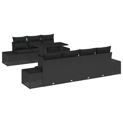 Sofa Set 8 stk. Schwarz Poly-Rattan