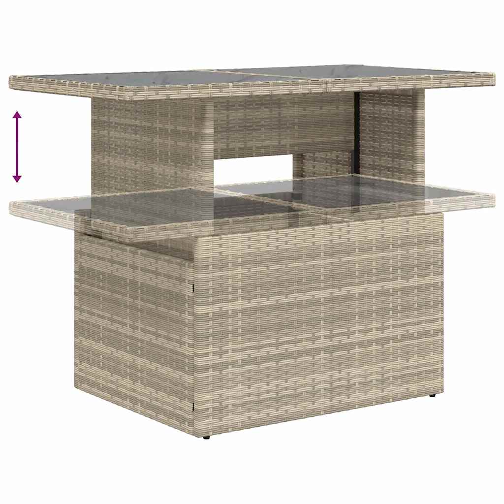 Gartensofa-set 6 stk. Hellgrau Poly-Rattan
