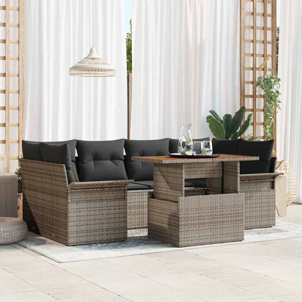 Garten-Sofa-Set 7 stk. Grau