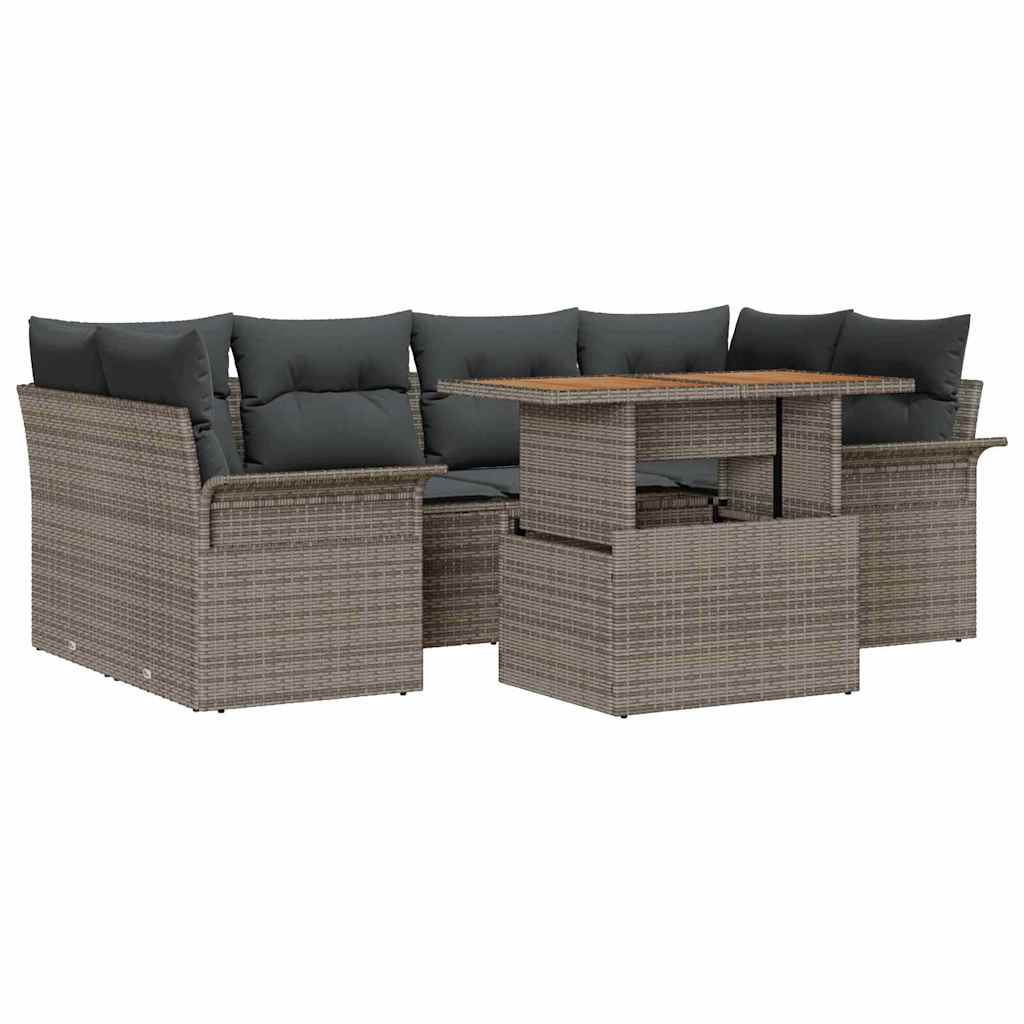 Garten-Sofa-Set 7 stk. Grau