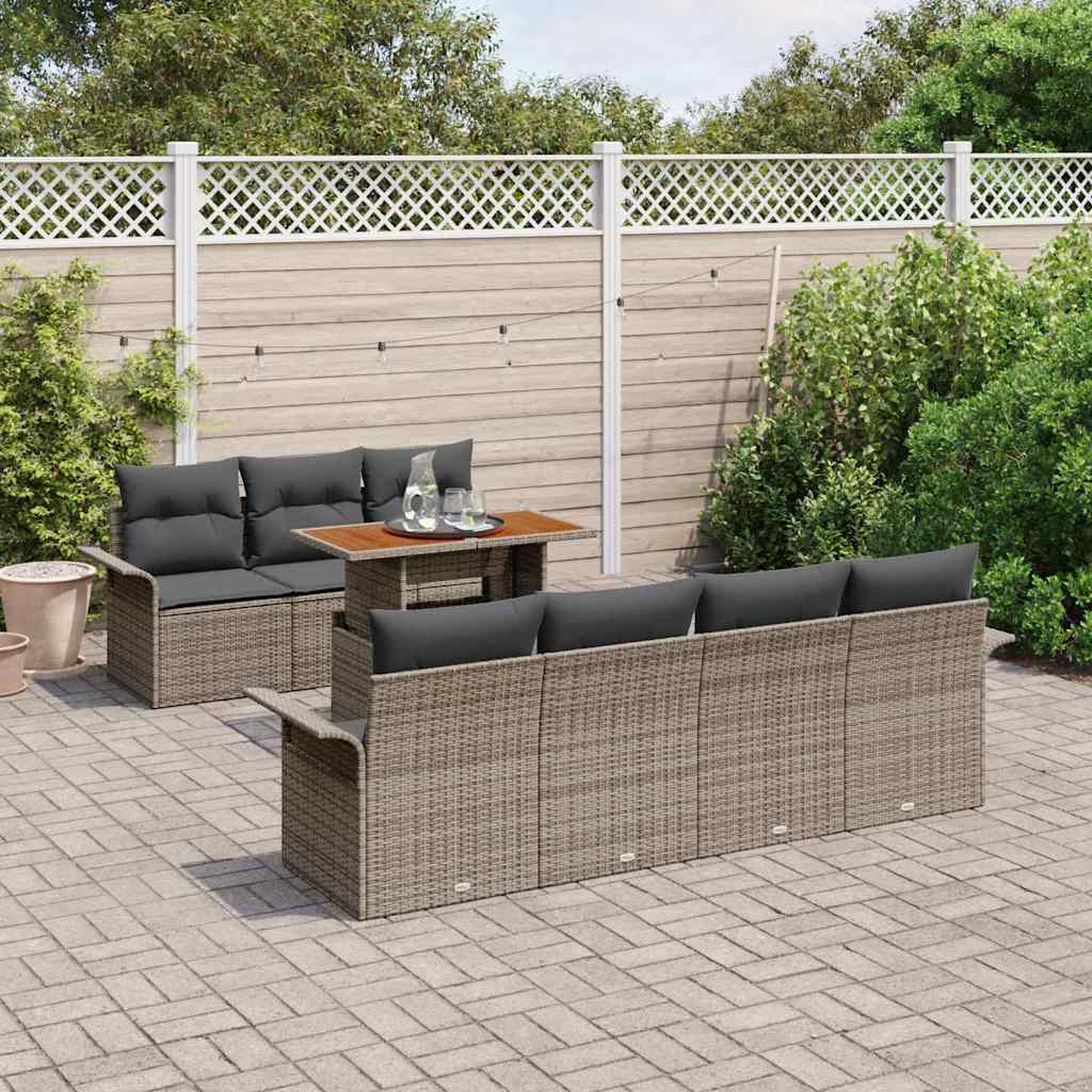 Garten-Sofa-Set 8 stk. Grau