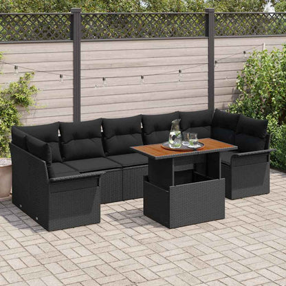 Garten-Sofa-Set 8 stk. Schwarz