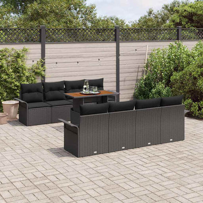 Gartensofa-set 7 stk. Schwarz 100 x 55 x 73 cm Poly-Rattan