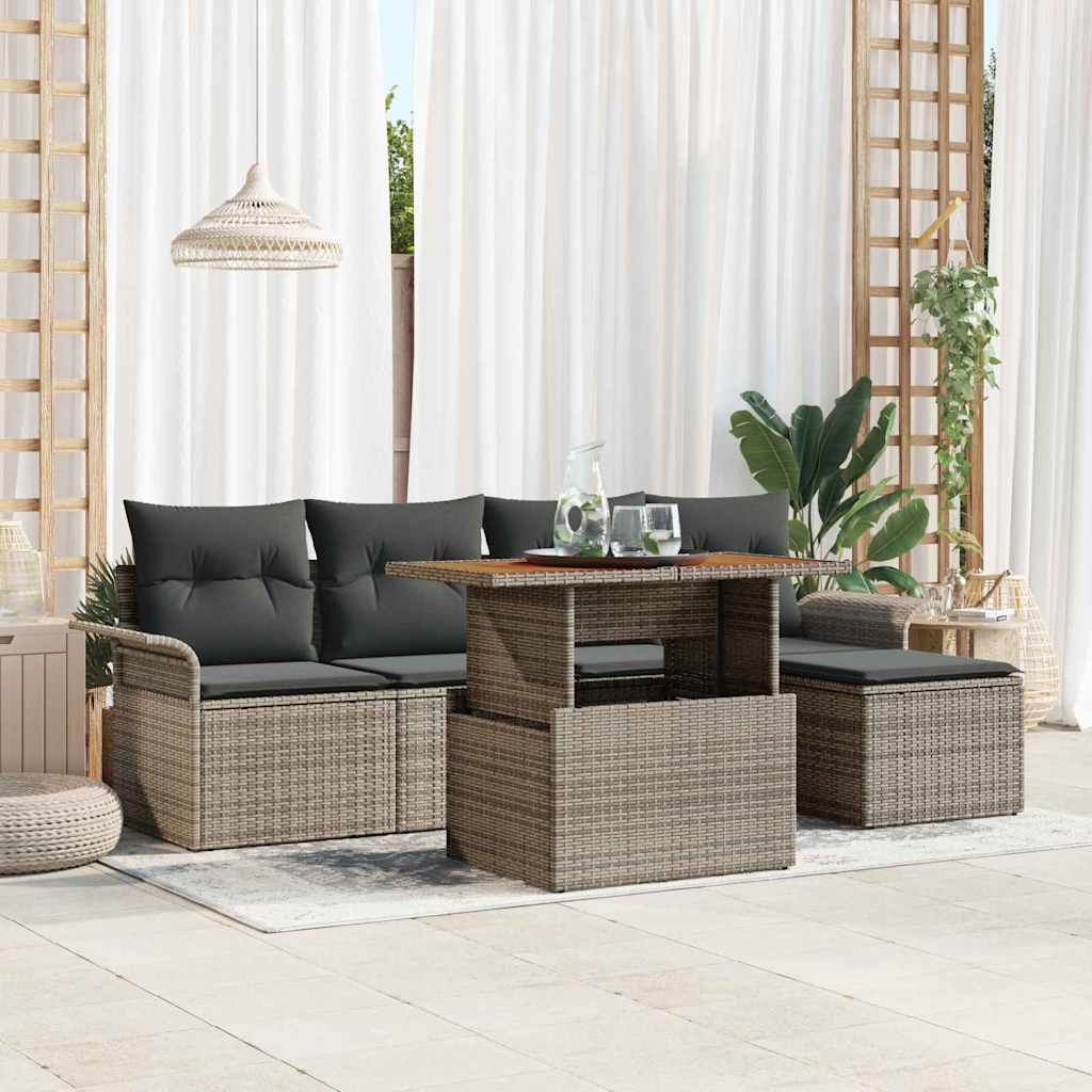 Garten-Sofa-Set 6 stk. Grau