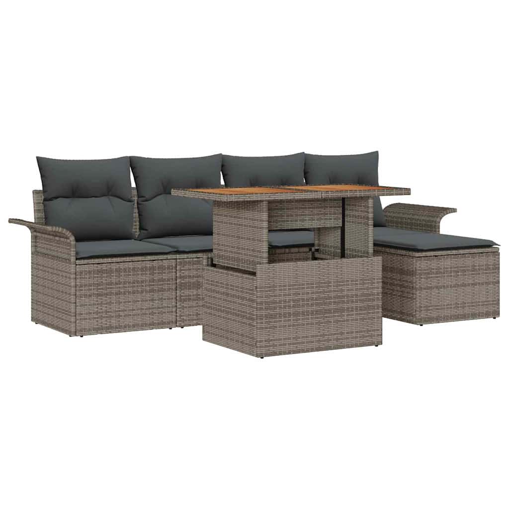 Garten-Sofa-Set 6 stk. Grau