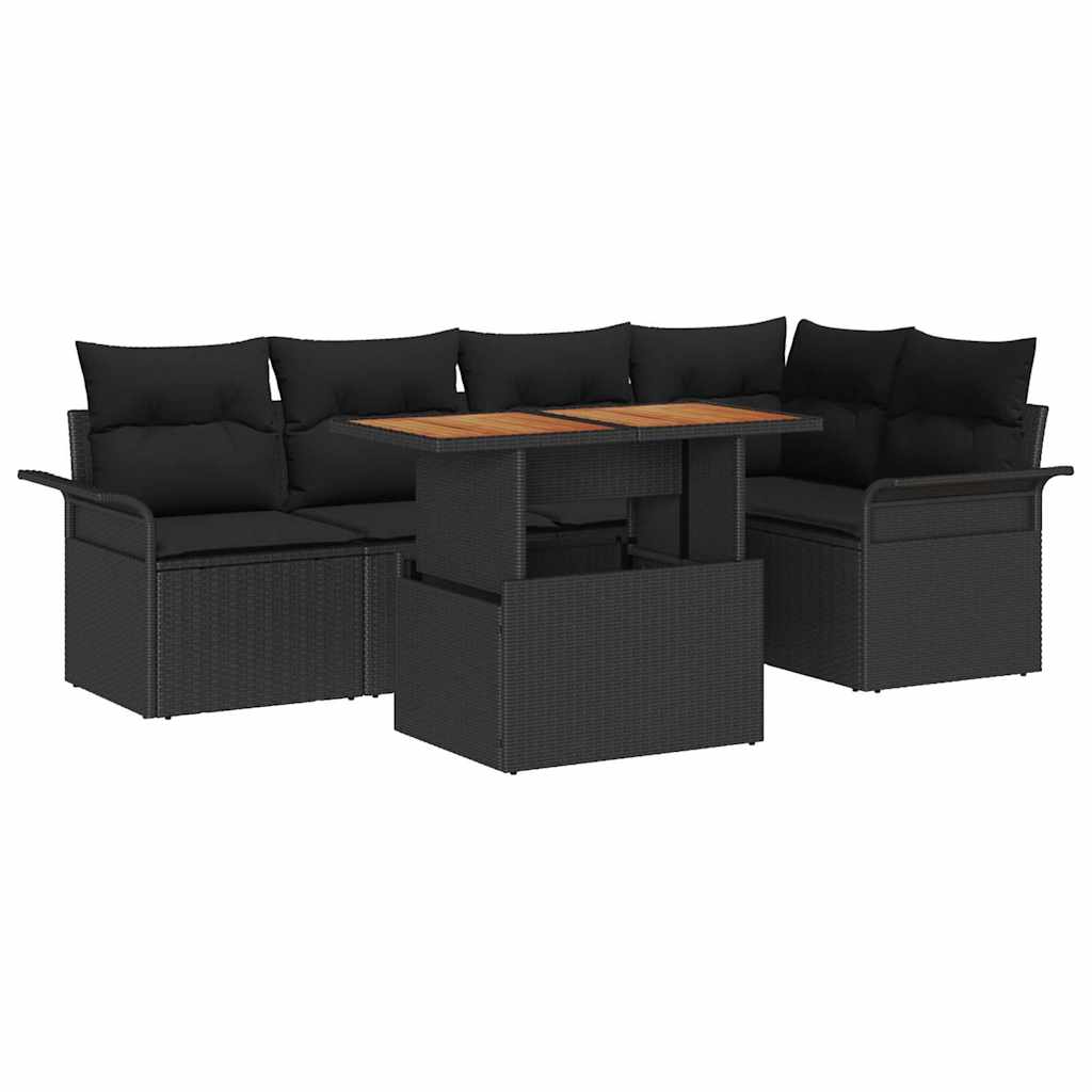 Garten-Sofa-Set 6 stk. Schwarz